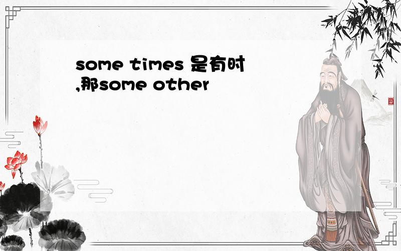 some times 是有时,那some other