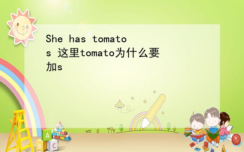 She has tomatos 这里tomato为什么要加s