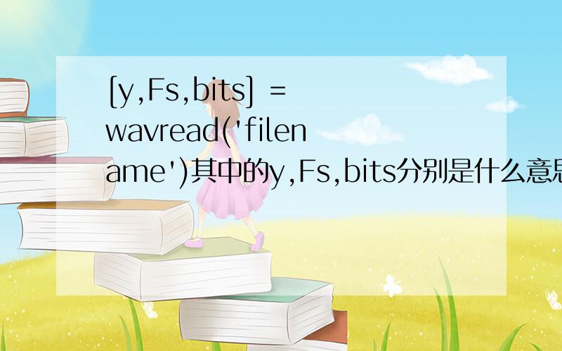 [y,Fs,bits] = wavread('filename')其中的y,Fs,bits分别是什么意思?谢谢.matlab读取音频文件的一个命令.