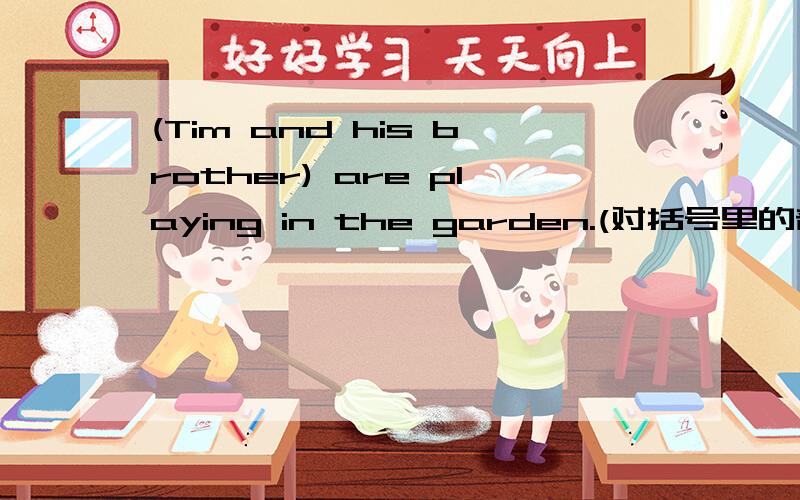 (Tim and his brother) are playing in the garden.(对括号里的部分进行提问)如题