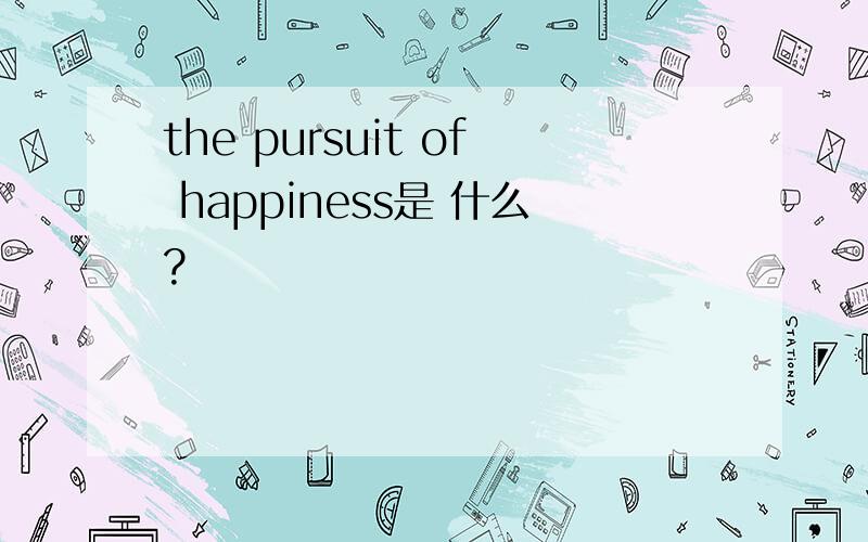 the pursuit of happiness是 什么?