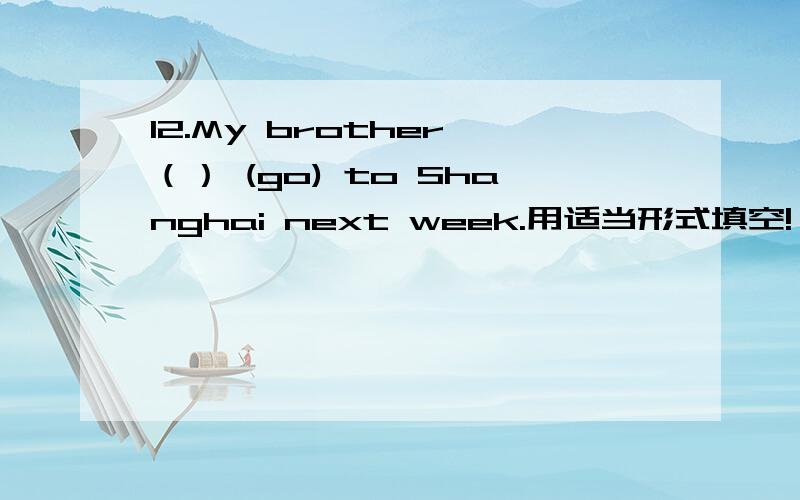 12.My brother （） (go) to Shanghai next week.用适当形式填空!