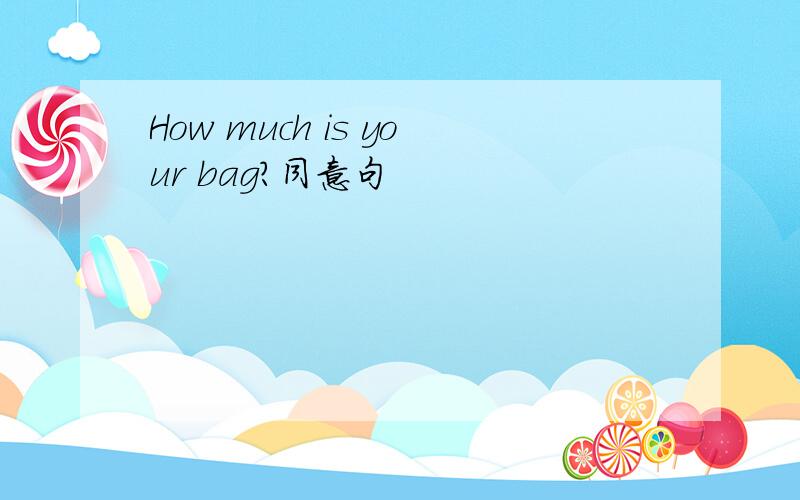 How much is your bag?同意句